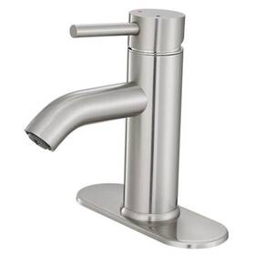 0138l Rumu Bathroom Faucet One-handle Modern One Hole Sink Short Brushed Nickel