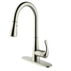 Runfine 701948786000 Single-handle Pull-down Sprayer Kitchen Faucet In Brushed Nickel