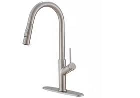 Runfine 701948786864 Bwe Single Handle Pull Down Sprayer Kitchen Faucet In Brushed Nickel