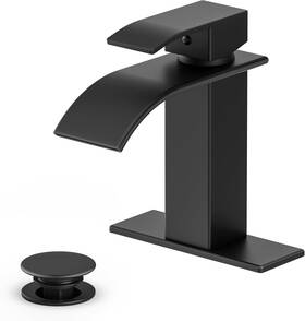 Ryuwanku 782932687299 Bathroom Faucet Matte Black Modern Waterfall Sink