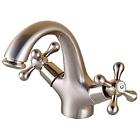 Rz082502 Double Cross Knobs Bathroom Sink Faucet Deck Mount One Hole