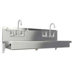 5a2f Sani-lav Wall Mount 4 Hole Dual Manual Handle Silver Wash Station