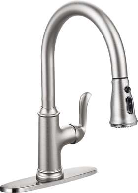 Pk-009n-dp Sanitaryware -pk-009n-dp Kitchen Faucet With Pull Down Sprayer Single Handle Stainless Steel Out Ki