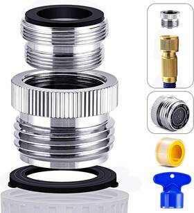 Svfa97b42 Sardvisa Faucet To Garden Hose Adapter Kit With Aerator Removal Key Utility Sink 55/64 Inch