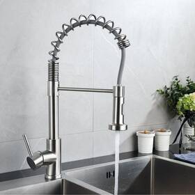 Xl008101f Satico Single-handle Pull Down Sprayer Kitchen Sink Faucet In Brushed Nickel