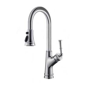 Xl8817f Satico Single-handle High Arc Pull Out Sprayer Kitchen Faucet In Brushed Nickel