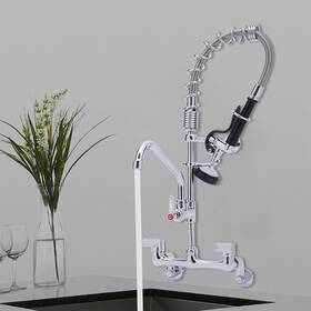 Zbs-m5824-1p Senderpick Commercial Faucet Wall Mount Kitchen Sink For Restaurant Industrial 360 Rotate
