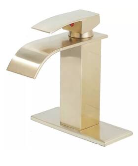 Roz16132 Senlesen Bathroom Faucet Waterfall Single Handle/hole Sink 6 Inch Cover Drain