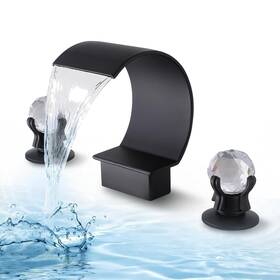 Senlesen Sen619 Lead Free 8 Inch Widespread Bathroom Faucet Waterfall Vanity Sink 3 Holes Mixer Tap