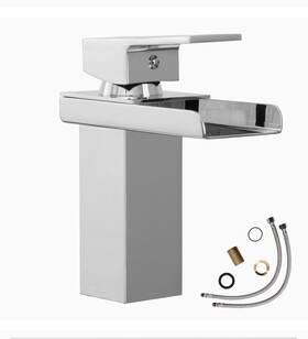 Vot23on Senlesen Bathroom Basin Sink Faucet Waterfall Single Lever Handle Vanity Mixer Tap Washer