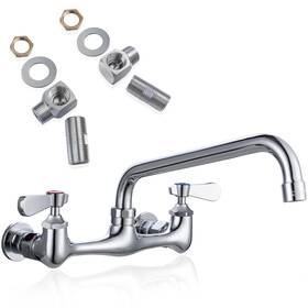 Spf-sk8 Sepaitek Leak-free Commercial Sink Faucet 8 Inch Center Spread Swivel Spout Wall Mount