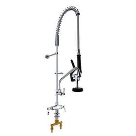 M6816-1 Shenzhen Ming Sheng Kitchen Equipment Co. Ltd. Commercial Sink Faucet With Sprayer 4-8 Inch Adjustable Center Deck
