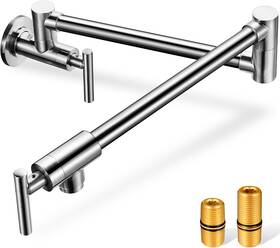 Pffwm-262 Shenzhen Yanhui Trading Co. Ltd. S -1 Brushed Nickel Wall Mount Pot Filler Faucet 26 Inch Brass Double Joint 4.5 Gpm