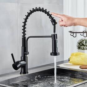 11-phbm1gw Shower-home Matte Black Touch Sensor Kitchen Sink Faucet Swivel Pull Down Sprayer Mixer Taps