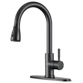 8-ph2203z-8y Shower-home Black Kitchen Sink Faucet With Pull Down Sprayer Classic Single Handle Mixer Tap