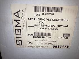 18.30.077a Sigma 18.30.171 Sigmatherm 1/2 Inch Thermostatic Valve With Two Volume Controls
