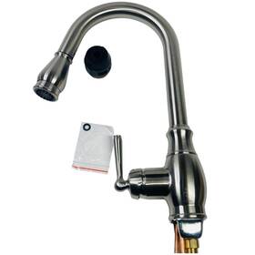 356024 Signature Hardware Withrow Pull Down Kitchen Faucet - Brushed Nickel