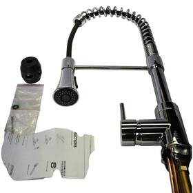 358865 Signature Hardware Steyn Kitchen Faucet With Spring Spout - Chrome