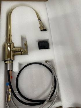 434084 Signature Hardware Southgate Pull-down Kitchen Faucet Polished Brass