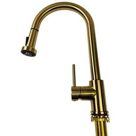 465185 Signature Hardware Ridgeway Pull-down Kitchen Faucet - Brushed Gold