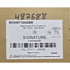 482588 Signature Hardware Isabel 2-handle Single Hole Bar Faucet - Aged Brass