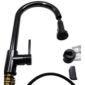 483664 Signature Hardware Ridgeway Pull-down Kitchen Faucet - Gunmetal
