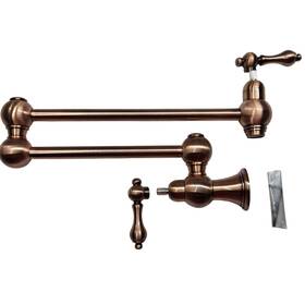484723 Signature Hardware Vivan Double Handle Pot Filler - Satin Copper