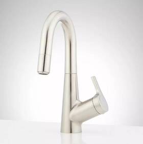 484787 Signature Hardware Marcrest Pull Down Lavatory Faucet Brushed Nickel