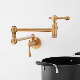 488316 Signature Hardware 4.6 Gpm Double Handle Wall Mounted Retractable Pot