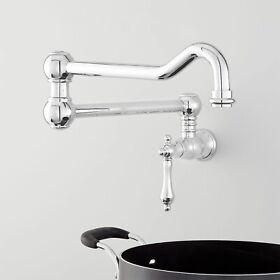 948539 Signature Hardware Amberly Wall Mounted Single Handle Pot Filler Chrome