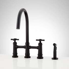 Af1036-5a-mb Signature Hardware Bridge Kitchen Faucet With Ss Side Sprayer