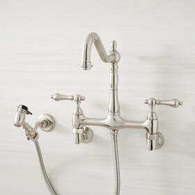 Rl-5086-bn Signature Hardware Felicity Double Handle Wall Mounted Bridge Kitchen