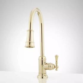 Sh483691 Signature Hardware Amberley Single Handle Kitchen Faucet Polished Brass