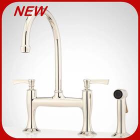 Signature Hardware Shma349001pn Marceau Double Handle Bridge Kitchen Faucet With Side Sprayer R14