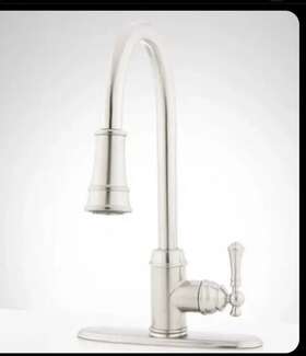 Shxcam107pn Signature Hardware Amberley Kitchen Faucet 448174 Polished Nickel