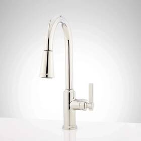 Shxcgf107pn Signature Hardware Greyfield Single Handle Pull Down Kitchen Faucet Polished N