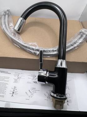 8054b Simple-deals Swivel Spout Led Black Kitchen Sink Mixer Vanity Faucet 1 Handle Deck Mount Taps