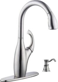 Sc65710nb840 Single-handle Pull-down Sprayer Kitchen Faucet With Soap Dispenser Stainless Steel