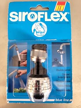Siroflex 011568020876 New Aerator Double Swivel Sprayer Black And Chrome Italy Made Blue Line