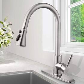 Soka 614409700500 Kitchen Faucet Pull Down Stainless Steel Single Handle Aquablade Sweep Strea