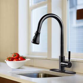Soka 614409700517 Pull Down Kitchen Faucet With Sprayer High Arc Aquablade Sweep Stream And Spra