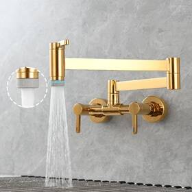 Soknarku 660338598173 Kitchen Sink Faucet Solid Brass Folding Hot And Cold Water Mixing Wa