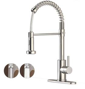 Sf-cf-04 Soliforge Kitchen Faucet With Sprayer Pull Down Single Handle Sink Mixer Stainless Steel