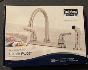 Was01x Solutions By Peerless Kitchen Faucet 2 Handle With Spray - Satin Nickel Finish Ns New