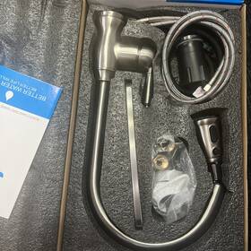 Sontiy 744173414492 Kitchen Faucet With Pull Down Sprayer Brushed Nickel High Arc Single Handle