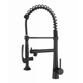 Staykiwi 726084948723 Single Handle Pull Out Sprayer Kitchen Faucet In Matte Black