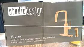 101138667 Studio Design 888369353940 Alana Brushed Gold Ribbon Spout Kitchen Faucet #101138667 New