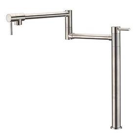 Sumerain 607376396722 Deck Mount Pot Filler Faucet Brushed Nickel Finish With Extension Shank And 2