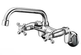 S6117ci-hd Sumerain Wall Mount Kitchen Faucet Chrome 2 Cross Handles 3 9 In