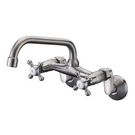 S6117ni Sumerain Kitchen Wall Faucet 2 Cross Handle Brushed Nickel Mounted 3 To 9
